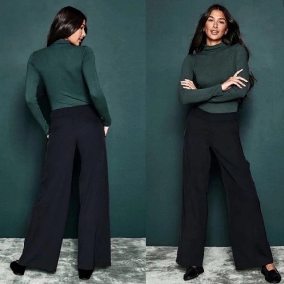 Summersalt Black Perfect Wide Leg Side Zip High Rise Pant Size S - Picture 1 of 12